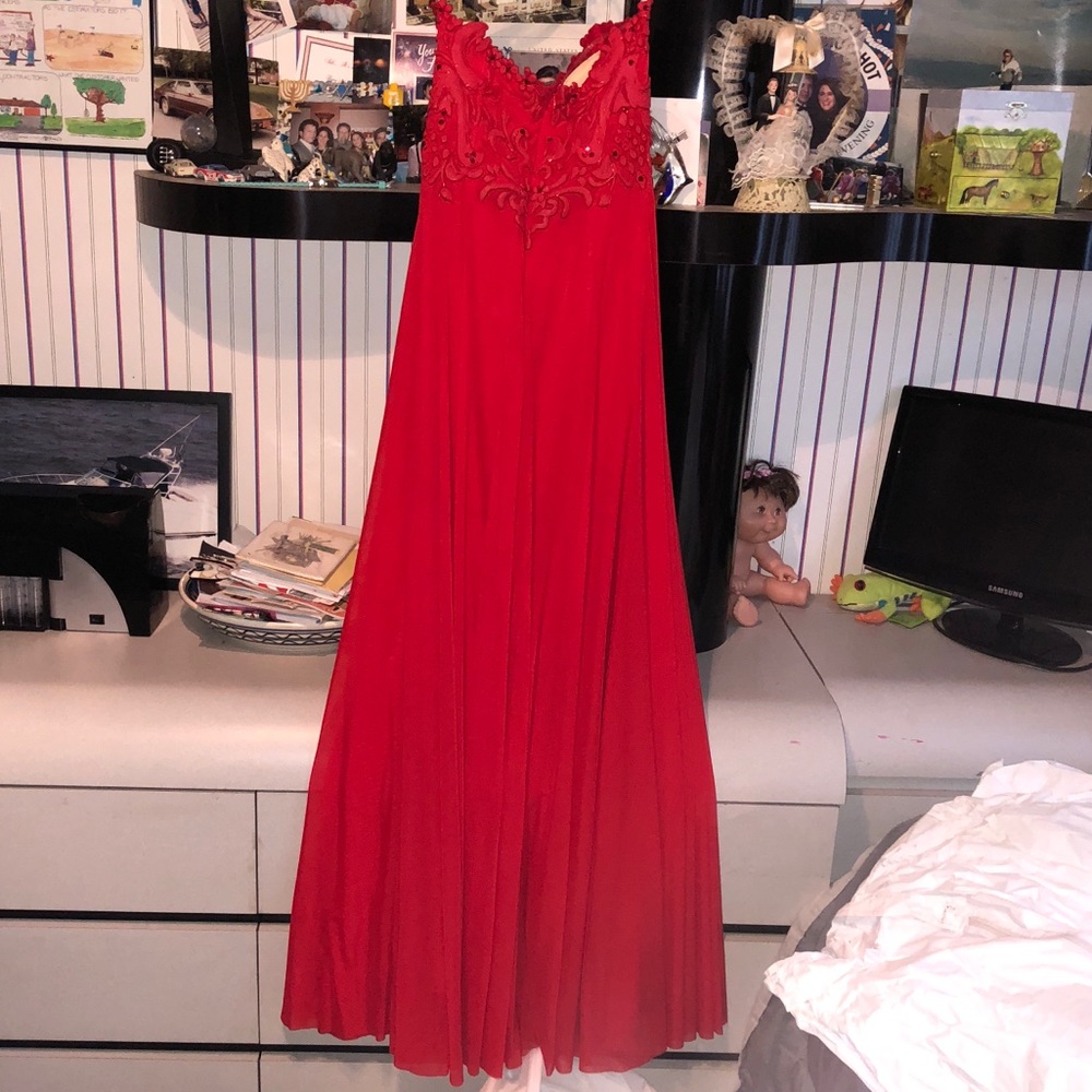 Emma Savahl hand painted red strapless dress - Picture 2 of 2